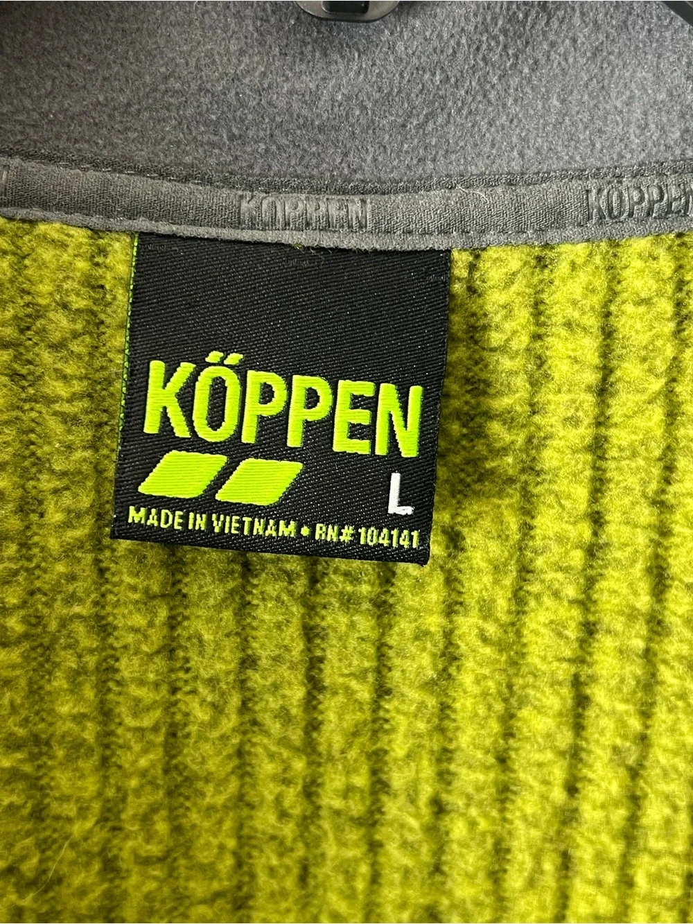 Koppen Mens Fleece Pullover Sweater Size L Green Quarter Zip